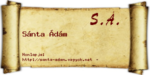 Sánta Ádám névjegykártya